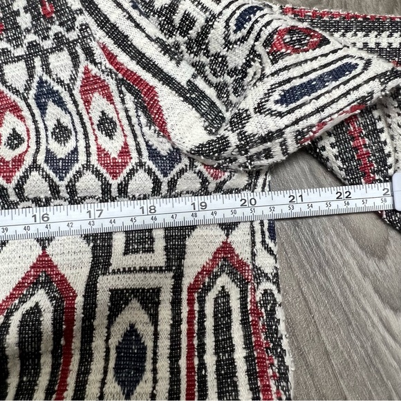 Zara Knit Cardigan Aztec Print Open Front Long Sleeve Bohemian Size S - Picture 6 of 9